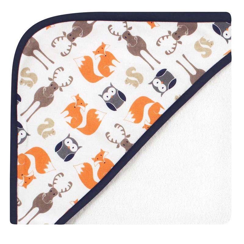Baby Vision - 3Pk Hudson Baby Unisex Baby Cotton Rich Hooded Towels, Orange Fox - Image 3