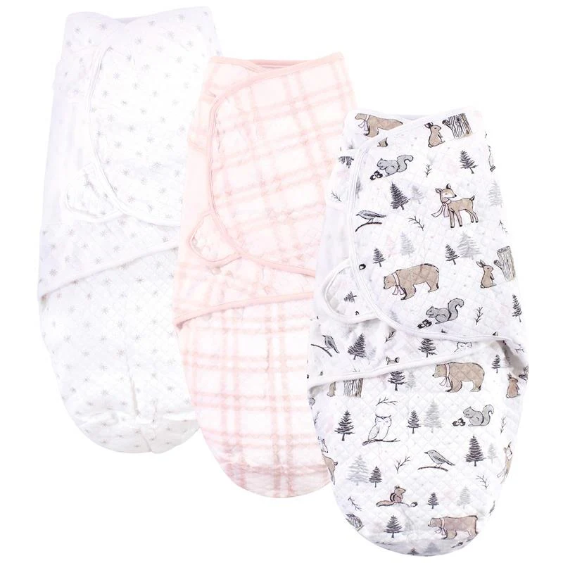 Baby Vision - 3Pk Quilted Swaddle Wrap, Winter Forest
