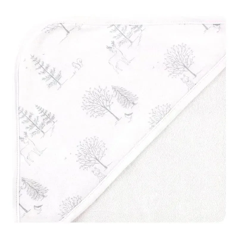 Baby Vision - 3Pk Touched by Nature Baby Organic Cotton Hooded Towels, Gray Woodland - Image 3