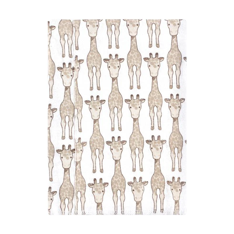 Baby Vision 4 Pk Cotton Flannel Burp Cloths, Giraffe, One Size - Image 3