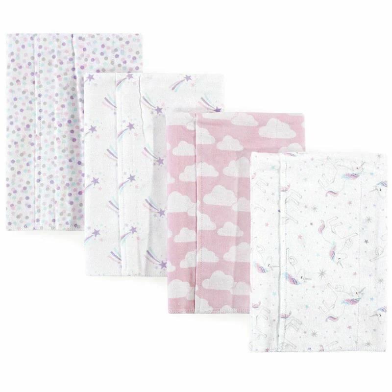 Baby Vision 4Pk Flannel Burp Cloth, Magical Unicorn