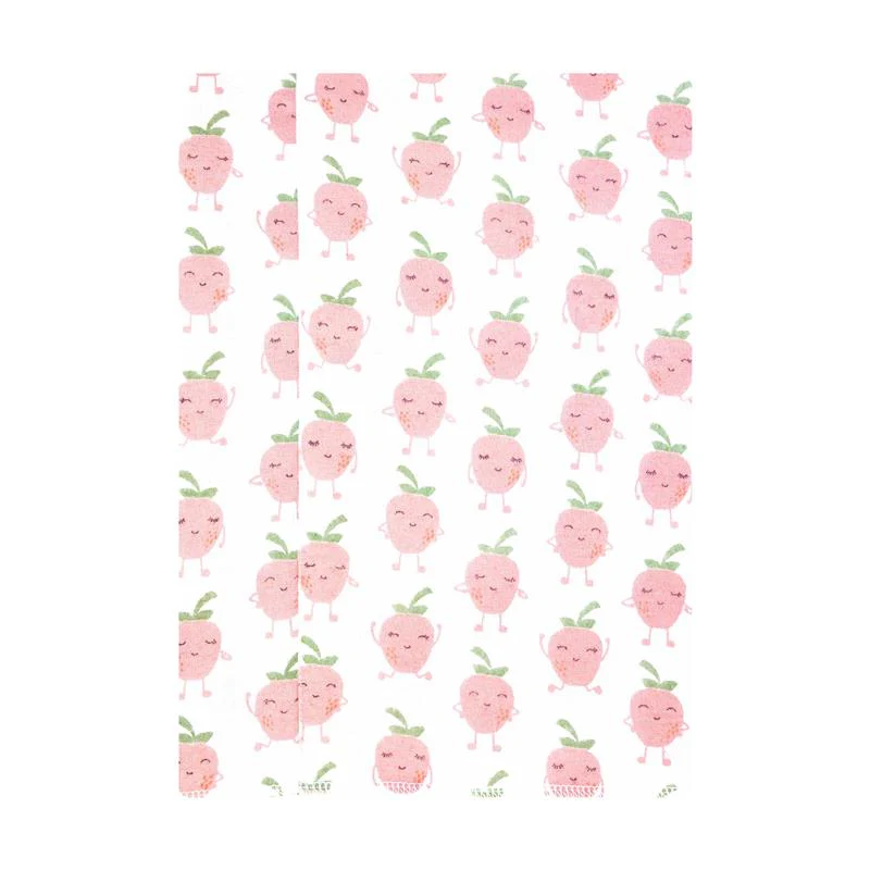 Baby Vision 4Pk Flannel Burp Cloths Happy Strawberries - Image 3