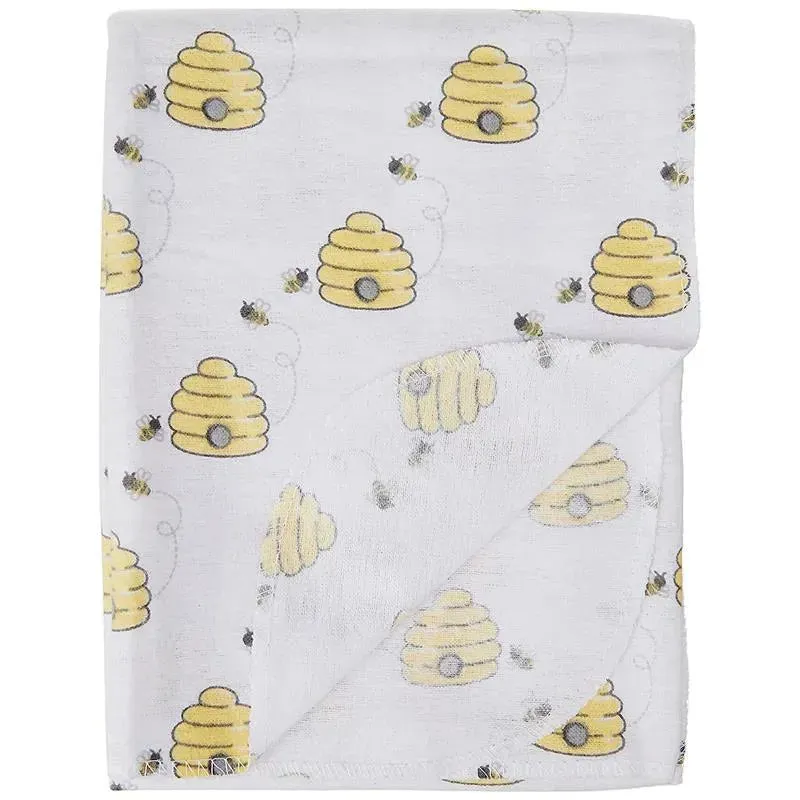 Baby Vision 4Pk Flannel Receiving Blanket, Bee - Image 3