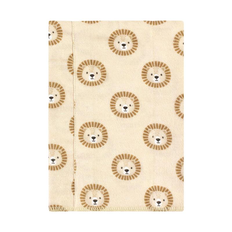 Baby Vision - 4Pk Hudson Baby Unisex Baby Cotton Flannel Burp Cloths, Brave Lion, One Size - Image 3