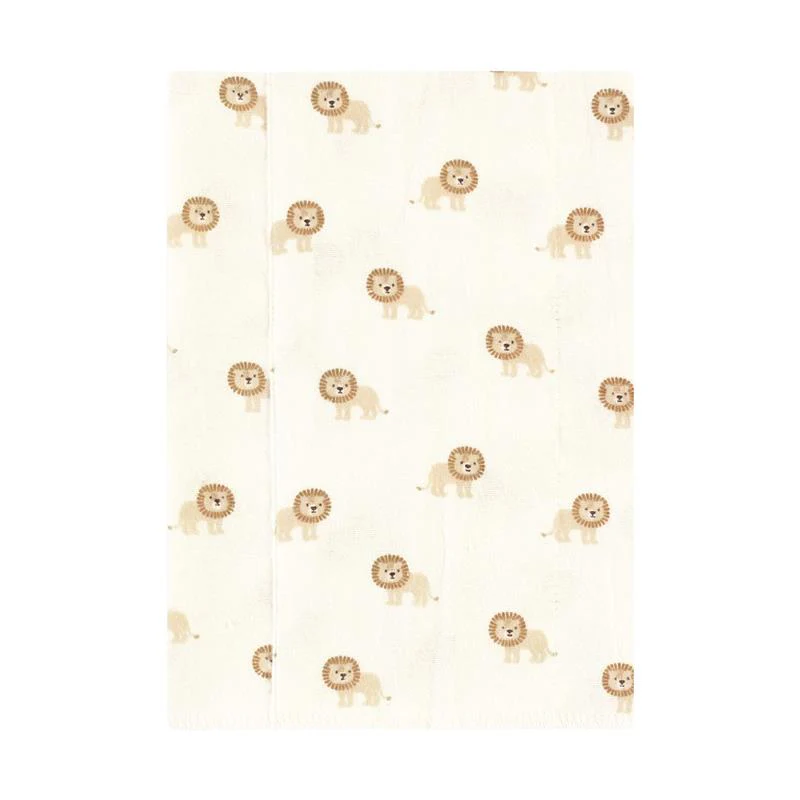 Baby Vision - 4Pk Hudson Baby Unisex Baby Cotton Flannel Burp Cloths, Brave Lion, One Size - Image 6