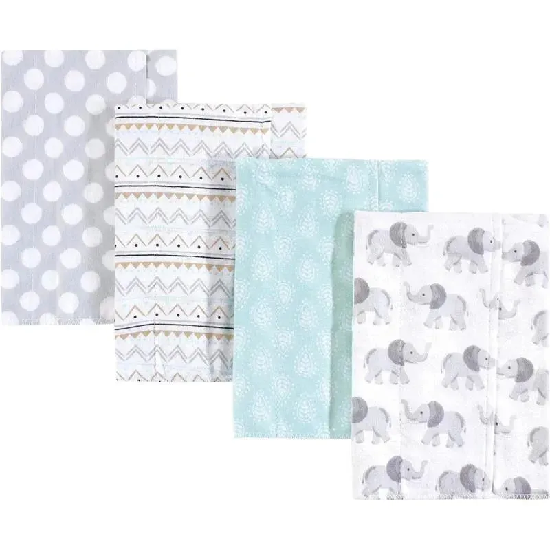 Baby Vision - Hudson Baby Unisex Baby Cotton Flannel Burp Cloths, Gray Elephant