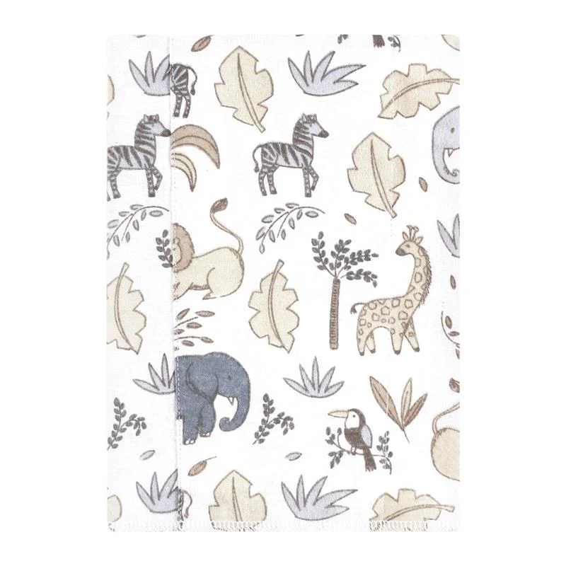 Baby Vision - 4Pk Hudson Baby Unisex Baby Cotton Flannel Burp Cloths Neutral Safari - Image 3