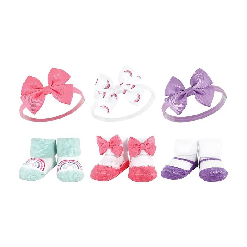 Baby Vision 6Pk Headband And Sock Set, Rainbow