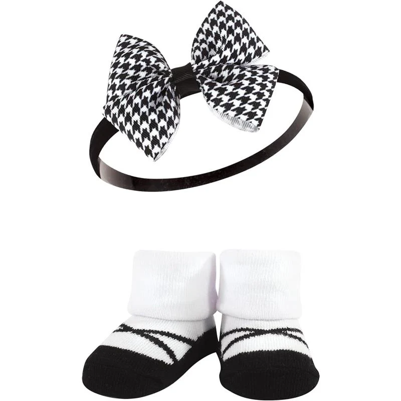 Baby Vision 6Pk Headband & Sock Set, Red Houndstooth - Image 4