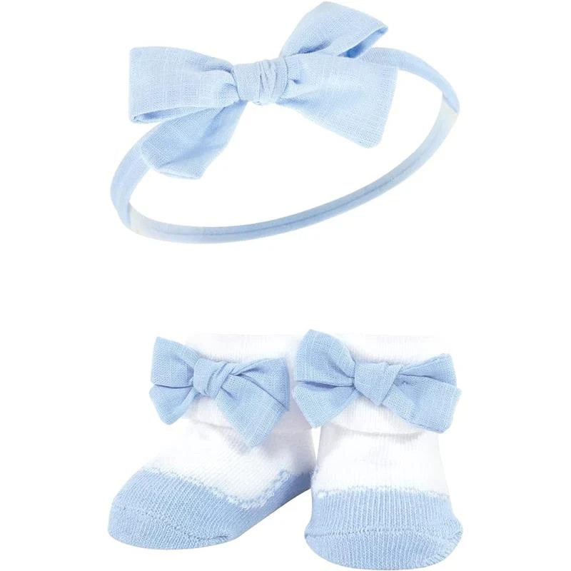 Baby Vision 6Pk Linen Headband & Sock Set, Red Blue - Image 3