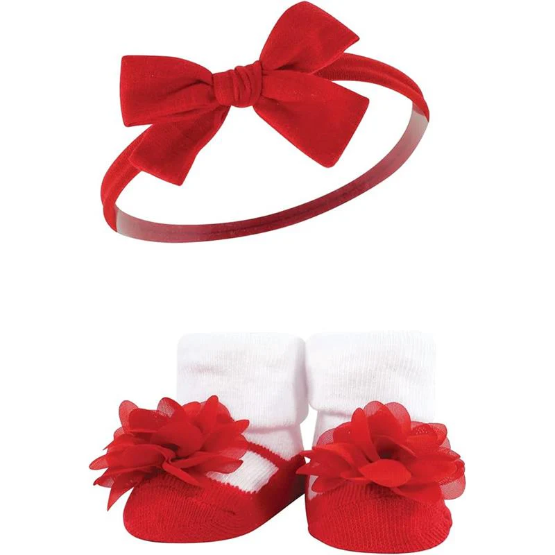 Baby Vision 6Pk Linen Headband & Sock Set, Red Blue - Image 4