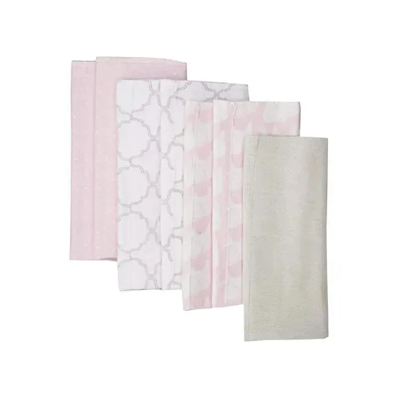 Baby Vision - 7Pk Hudson Baby Unisex Baby Cotton Flannel Burp Cloths, Girl Elephant