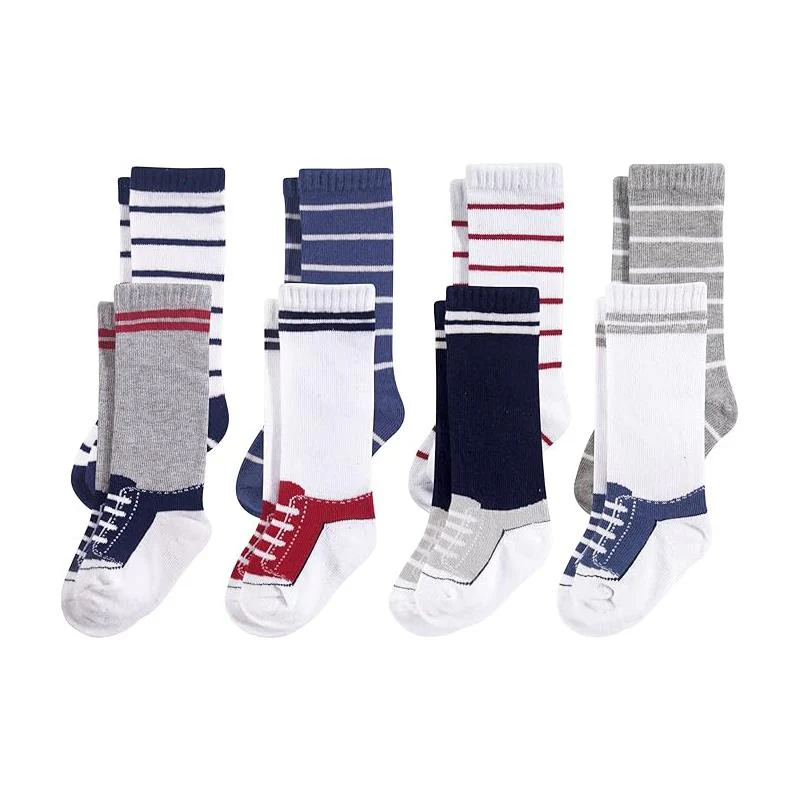 Baby Vision 8Pk Baby Baby Knee High Socks, Sneaker Blue Red