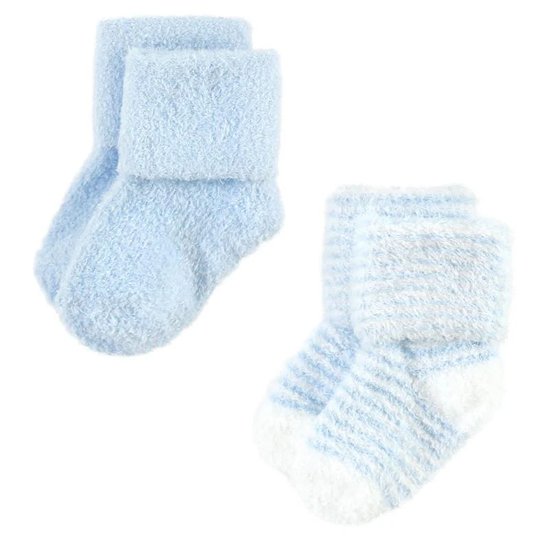 Baby Vision 8Pk Unisex Baby Cotton Rich Newborn & Terry Socks, Blue Star, 12/24M - Image 4
