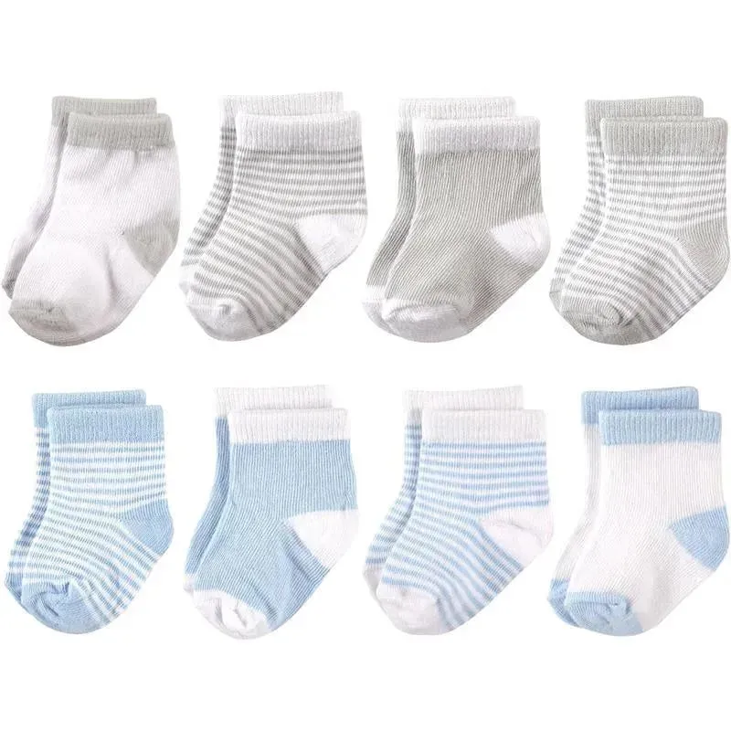 Baby Vision - Baby Girls' Cotton Rich Newborn and Terry Socks, 0-6M, 8Pk