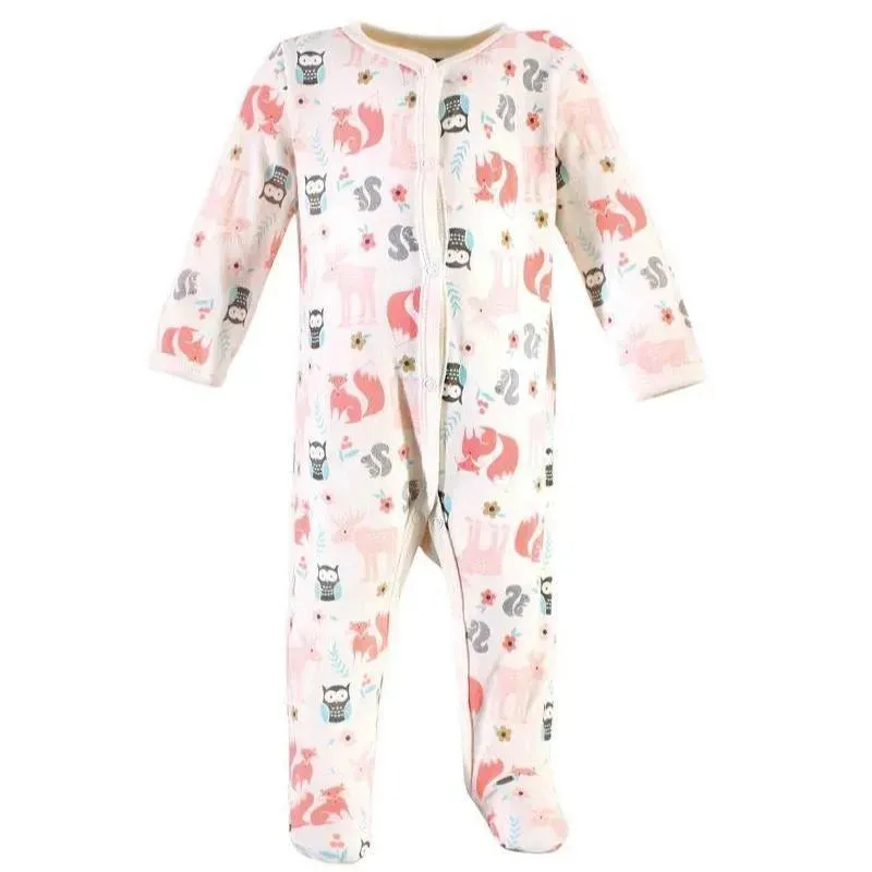 Baby Vision - Hudson Baby Girl 2Pk Cotton Snap Sleep & Play, Girl Forest - Image 2
