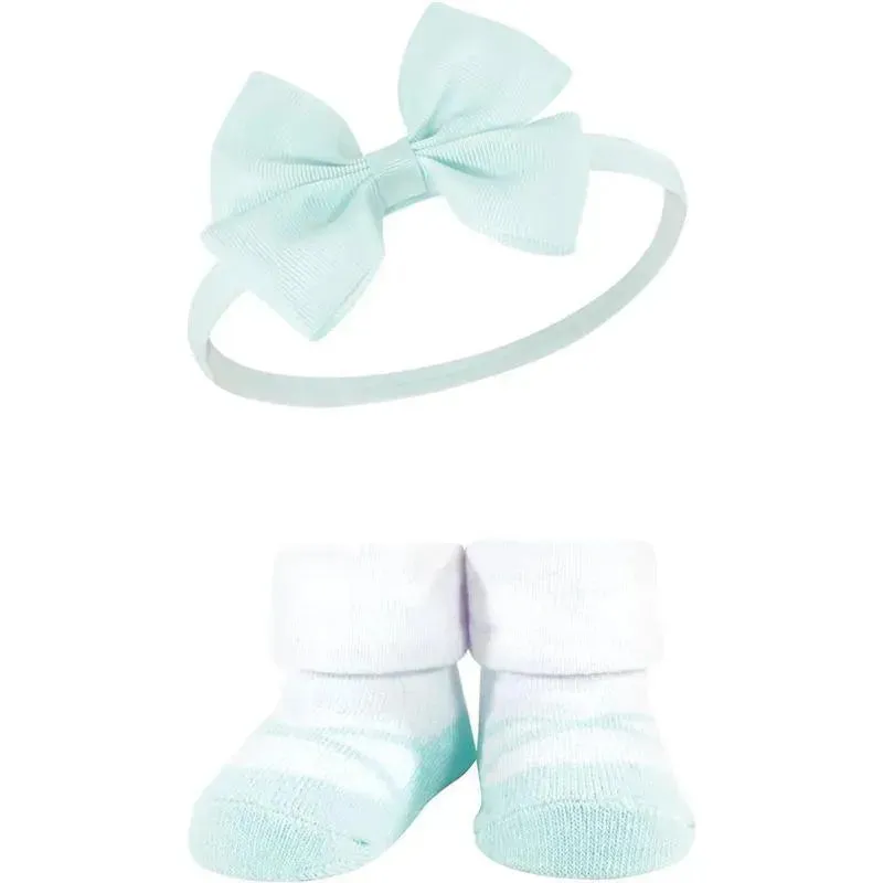 Baby Vision - Hudson Baby Girl's Headband and Socks Giftset, Lemon - Image 3