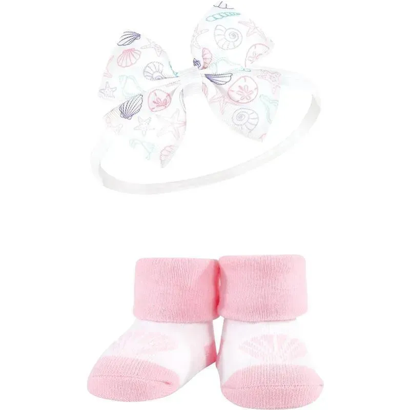 Baby Vision - Hudson Baby Girl's Headband and Socks Giftset, Mermaid - Image 3