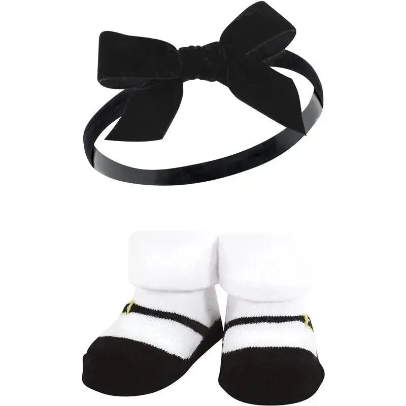 Baby Vision - Hudson Baby Girl's Headband and Socks Giftset, Red Pink - Image 5
