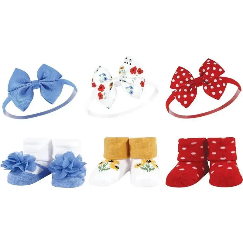 Baby Vision - Hudson Baby Girl's Headband and Socks Giftset, Wildflower