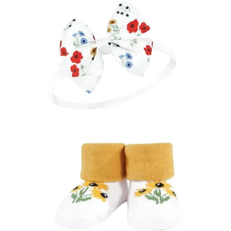 Baby Vision - Hudson Baby Girl's Headband and Socks Giftset, Wildflower - Image 3