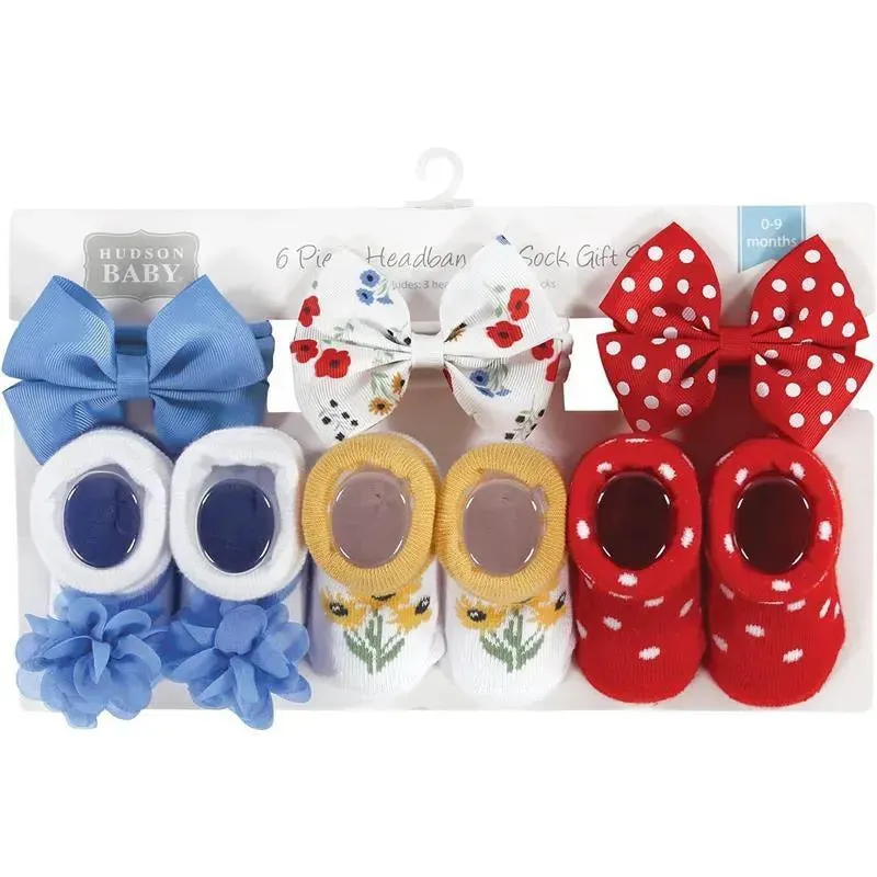 Baby Vision - Hudson Baby Girl's Headband and Socks Giftset, Wildflower - Image 5