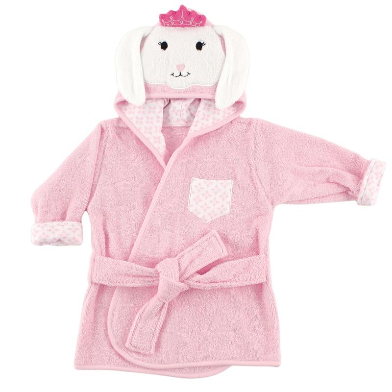 Baby Vision - Hudson Baby Unisex Baby Cotton Animal Face Bathrobe, Princess Bunny, One Size - Image 3