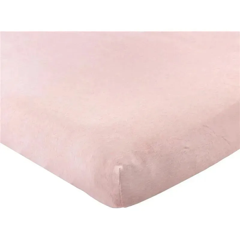Baby Vision - Hudson Baby Unisex Baby Cotton Fitted Crib Sheet, Heather Pink