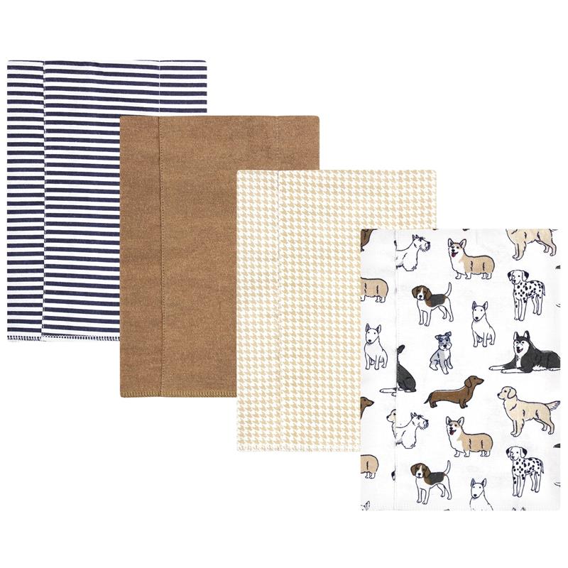 Baby Vision - Hudson Baby Unisex Baby Cotton Flannel Burp Cloths, Handsome Dogs, One Size