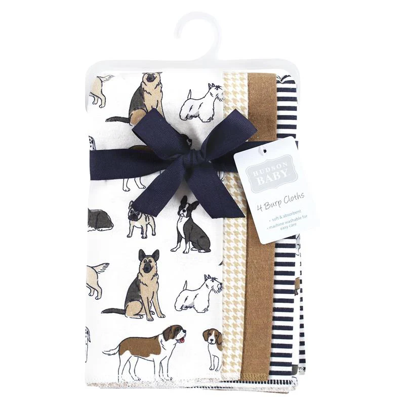Baby Vision - Hudson Baby Unisex Baby Cotton Flannel Burp Cloths, Handsome Dogs, One Size - Image 2