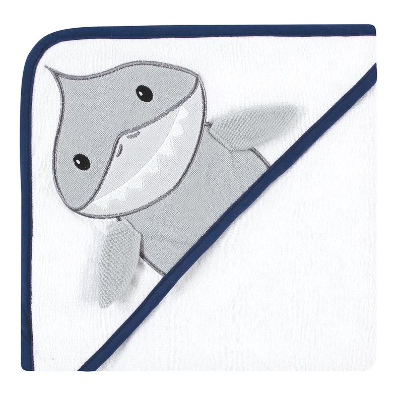 Baby Vision - Hudson Baby Unisex Baby Cotton Rich Hooded Towels, Gray Shark, One Size - Image 4