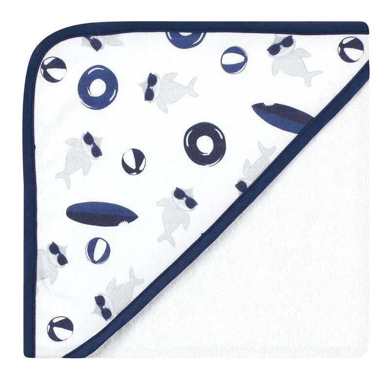 Baby Vision - Hudson Baby Unisex Baby Cotton Rich Hooded Towels, Gray Shark, One Size - Image 5