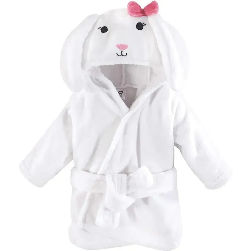 Baby Vision - Hudson Baby Unisex Baby Plush Animal Face Bathrobe, Bunny