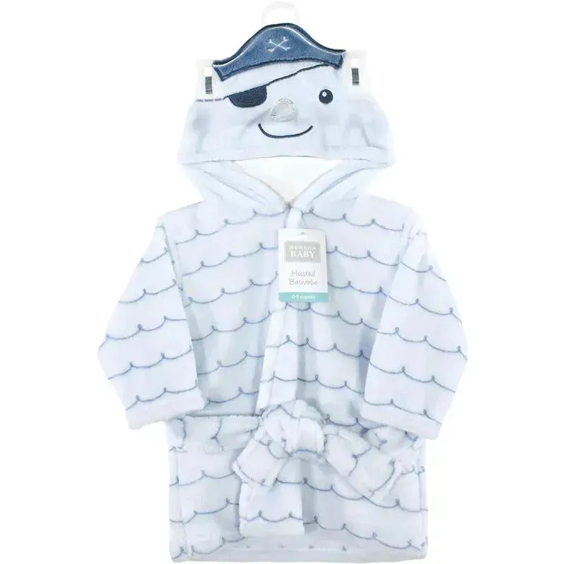 Baby Vision - Hudson Baby Unisex Baby Plush Animal Face Bathrobe, Narwhal - Image 2