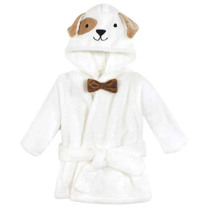 Baby Vision - Hudson Baby Unisex Baby Plush Bathrobe and Toy Set, Dog - Image 4