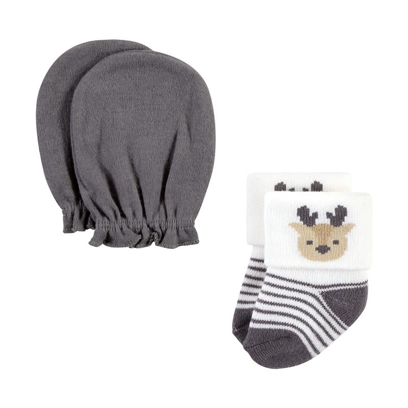 Baby Vision - Hudson Baby Unisex Baby Socks and Mittens Set, Woodland Boy, 0/6M - Image 5