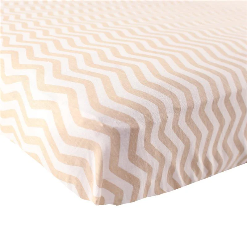 Baby Vision Luvable Friends Unisex Baby Fitted Crib Sheet, Tan Chevron, One Size