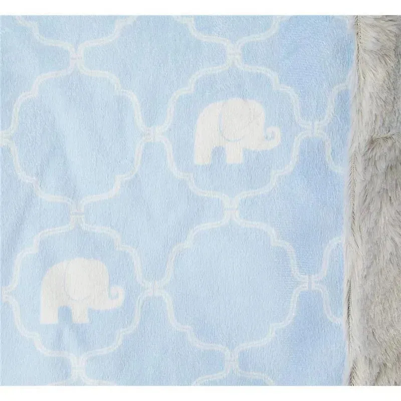 Baby Vision Plush Blanket With Furry Binding, Elephant - Image 3