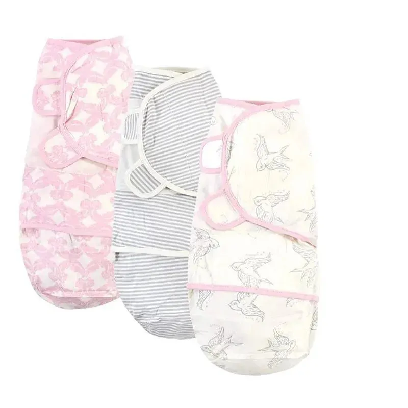 Baby Vision - Touched by Nature Baby Organic Cotton Swaddle Wraps, Bird, 0/3M