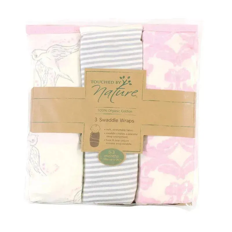 Baby Vision - Touched by Nature Baby Organic Cotton Swaddle Wraps, Bird, 0/3M - Image 2
