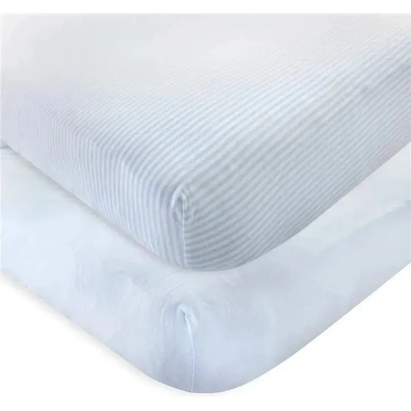 Baby Vision - Touched by Nature Unisex Baby and Toddler Organic Cotton Crib Sheet, Powder Blue