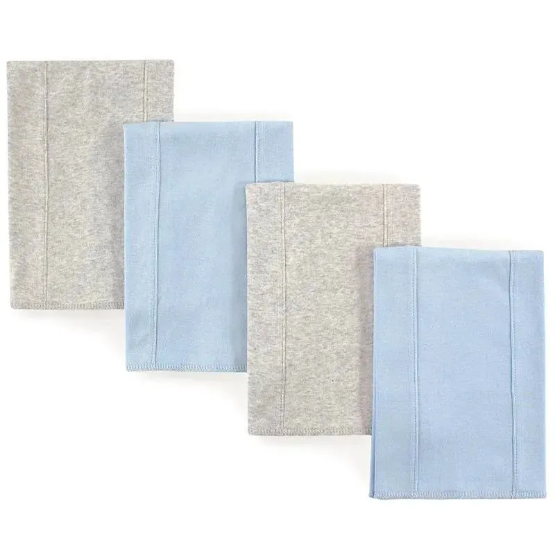 Baby Vision - Touched by Nature Unisex Baby Organic Cotton Burp Cloths, Blue Gray