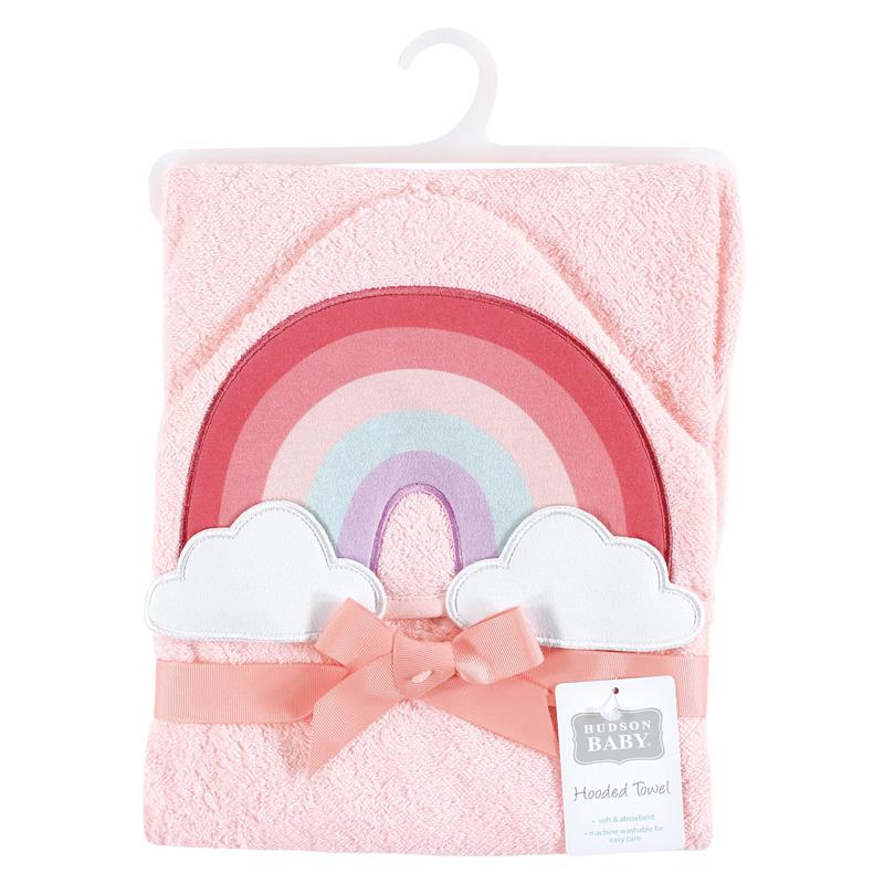 Baby Vision Unisex Baby Cotton Animal Face Hooded Towel, Rainbow, One Size - Image 2