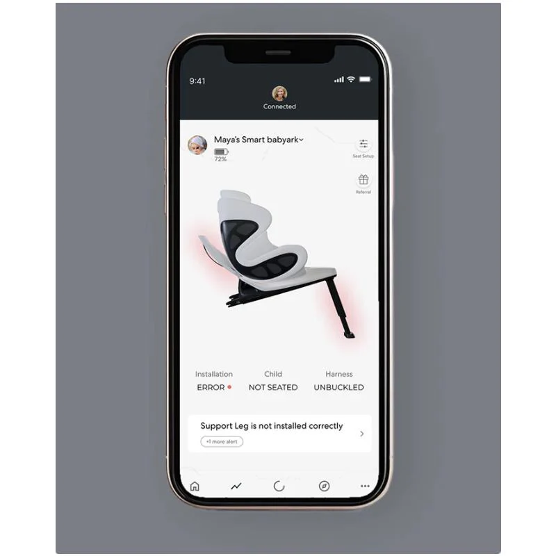 Babyark - Smart Convertible Car Seat, Eggshell Base/Glacier Ice Seat - Image 6