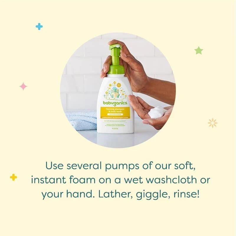 Babyganics - Baby Shampoo + Body Wash Pump Bottle Fragrance Free, 16 Oz - Image 4