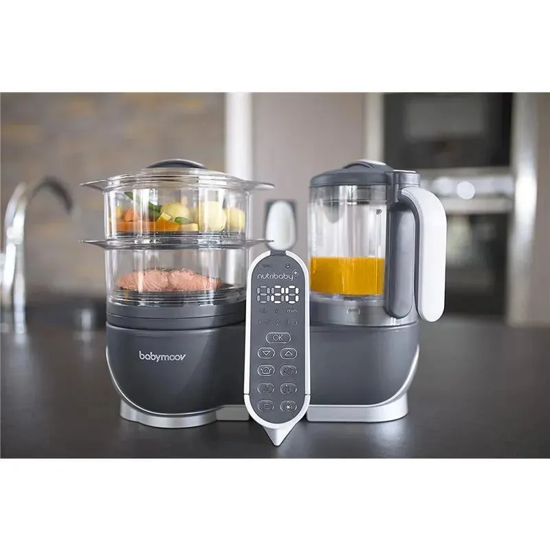 Babymoov Duo Meal Station 5-in-1 Food Maker with Steam Cooker, Blend & Puree, Grey - Image 5