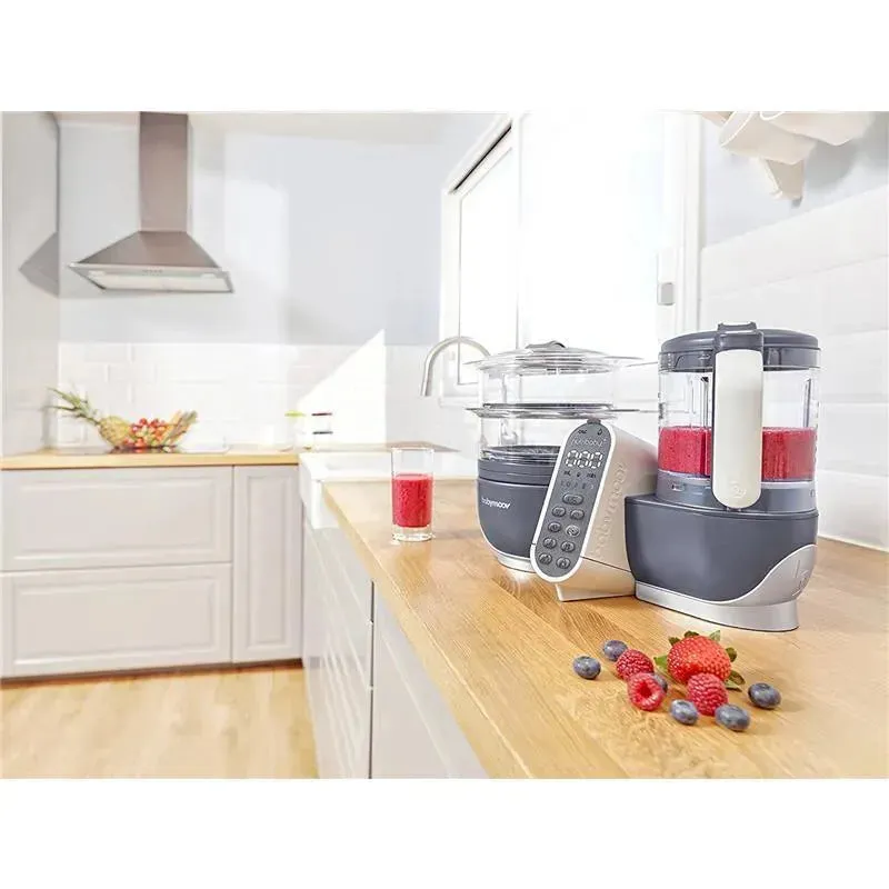 Babymoov Duo Meal Station 5-in-1 Food Maker with Steam Cooker, Blend & Puree, Grey - Image 6