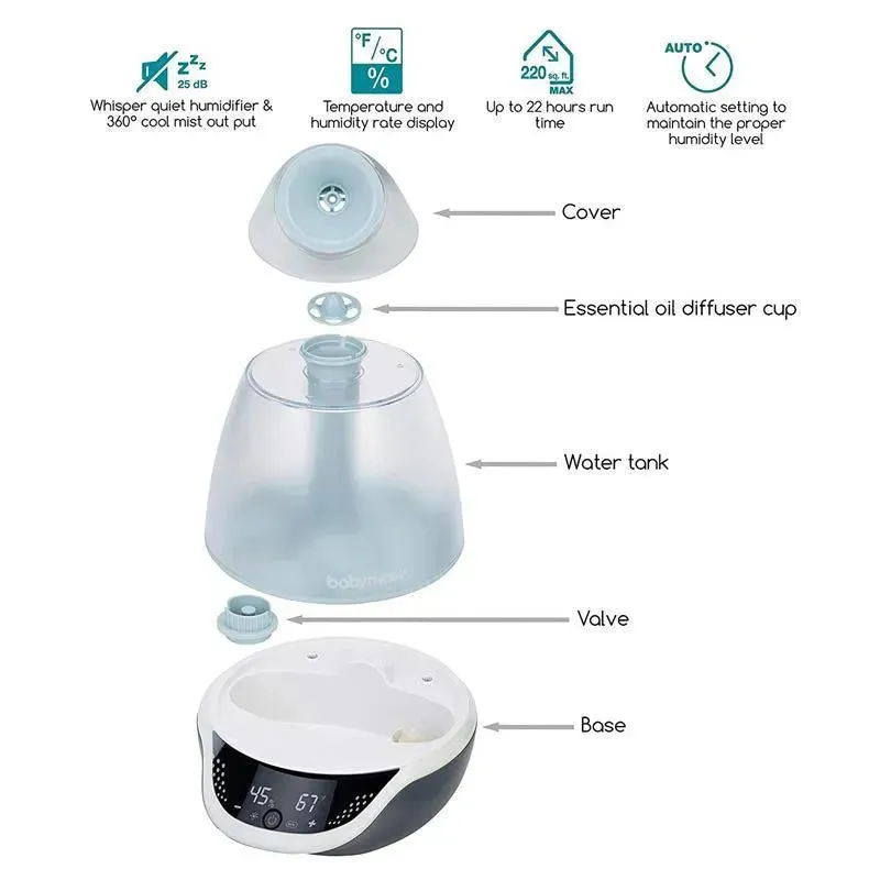 Babymoov Hygro 3-in-1 Humidifier Multicolored Night Light & Essential Oil Diffuser - Image 7