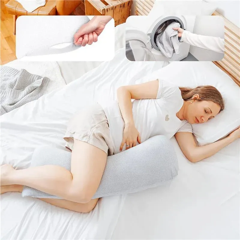 Babymoov - XXL B.Love Maternity Pillow, Premium Organic Pregnancy Body Pillow, Grey - Image 4