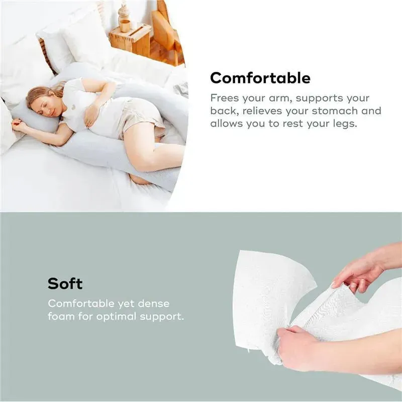 Babymoov - XXL B.Love Maternity Pillow, Premium Organic Pregnancy Body Pillow, Grey - Image 5